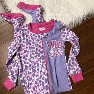 Animal Print Footed Pajamas
